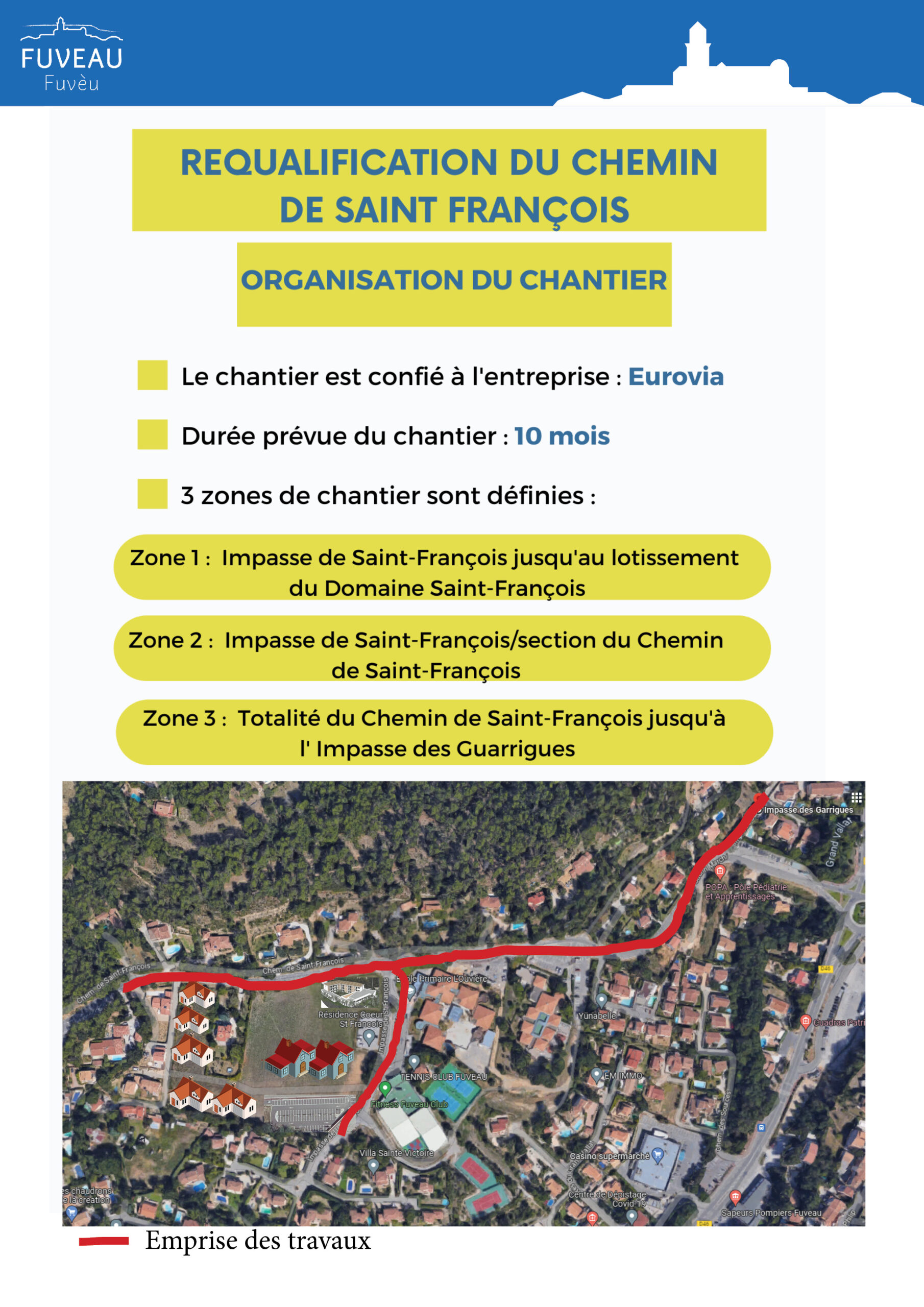 Travaux Chemin de Saint François Fuveau